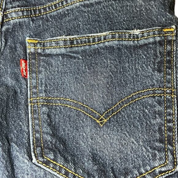 Levis Jeans Womens 24 (24x31) Blue Premium 70s High Rise Slim Straight Dark Wash - Picture 8 of 9